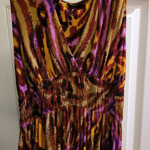 Pleated Animal Print Dress - Picture 3 of 5